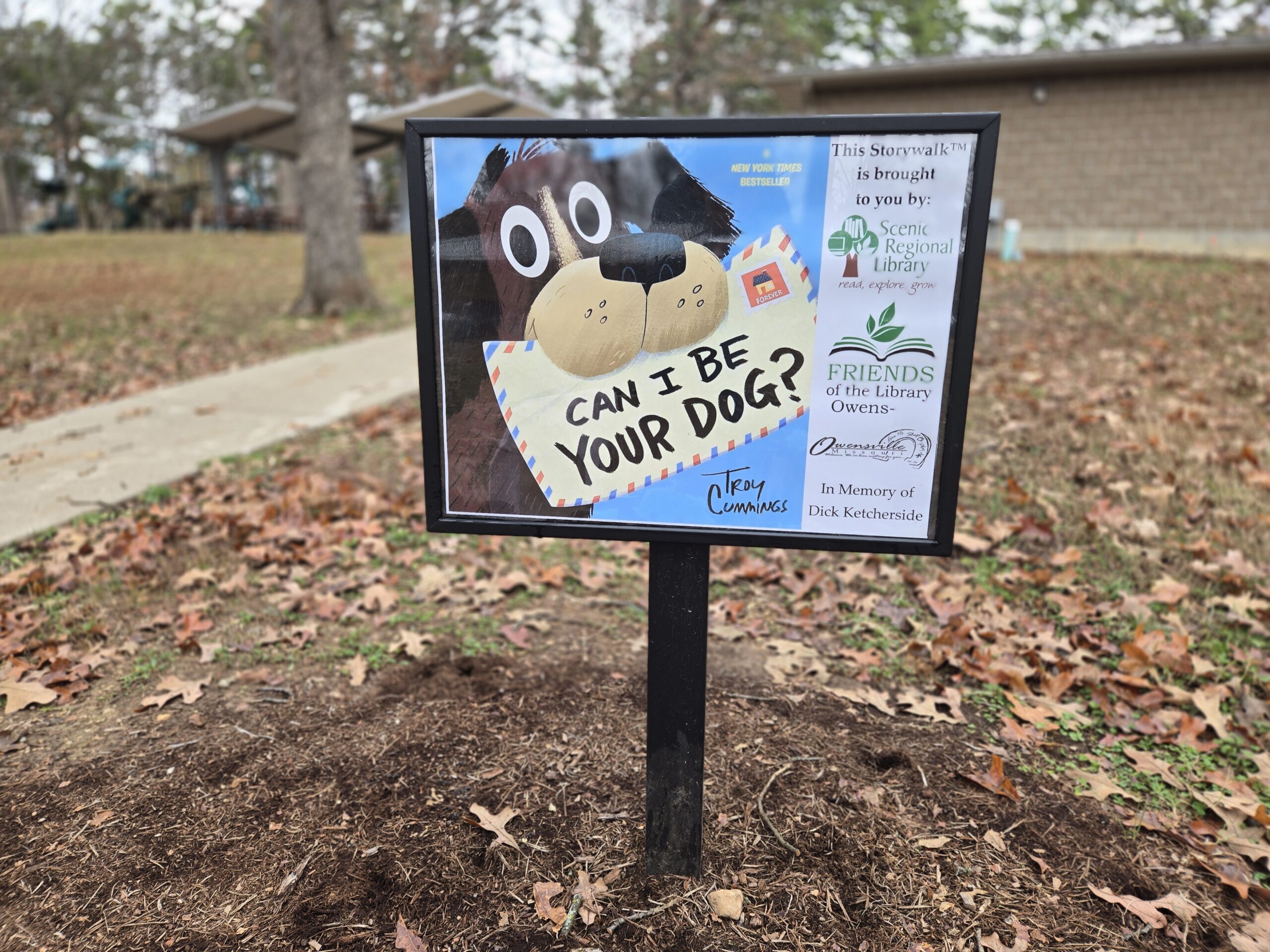image of first sign of Storywalk in Owensville