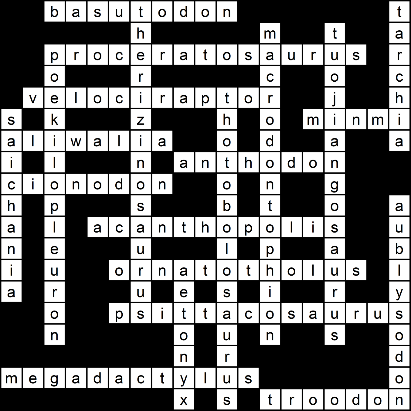 crossword puzzle solution in this month's newsletter