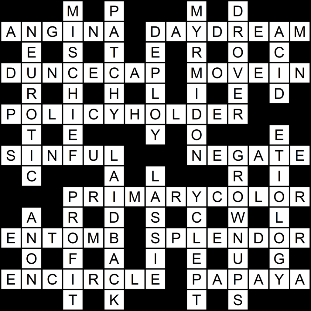 June Newsletter Crossword Solution