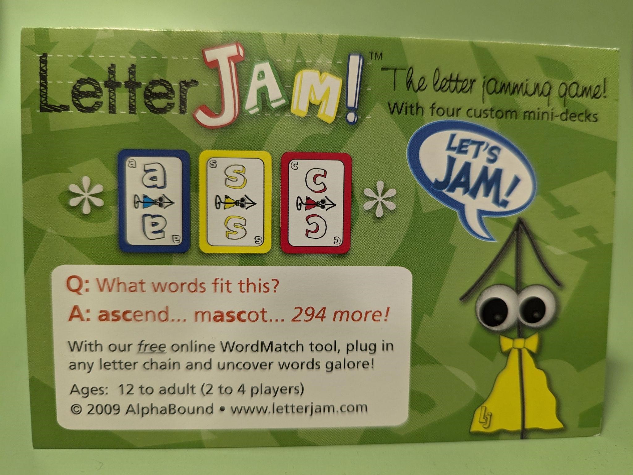 Letter JAM!