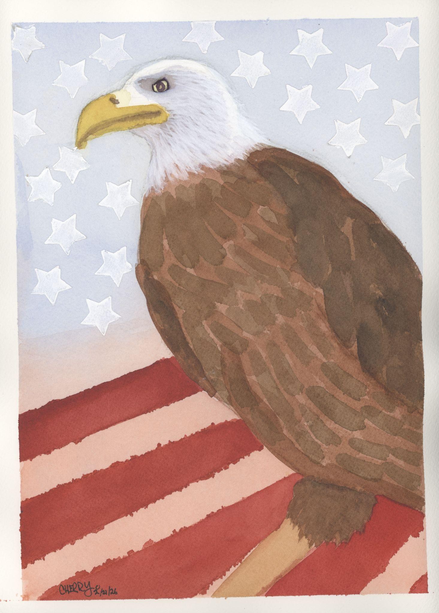 Patriotic eagle work of art