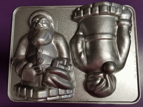 Santa in Chimney Stand-Up Cake Mold